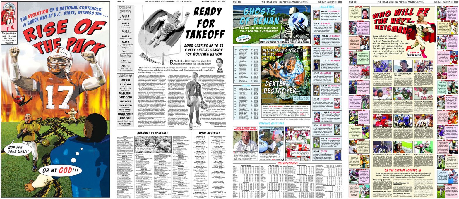 Collage of pages from 2003 ACC football section