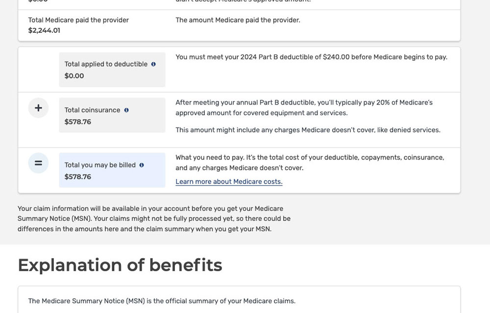 Medicare Claim Details